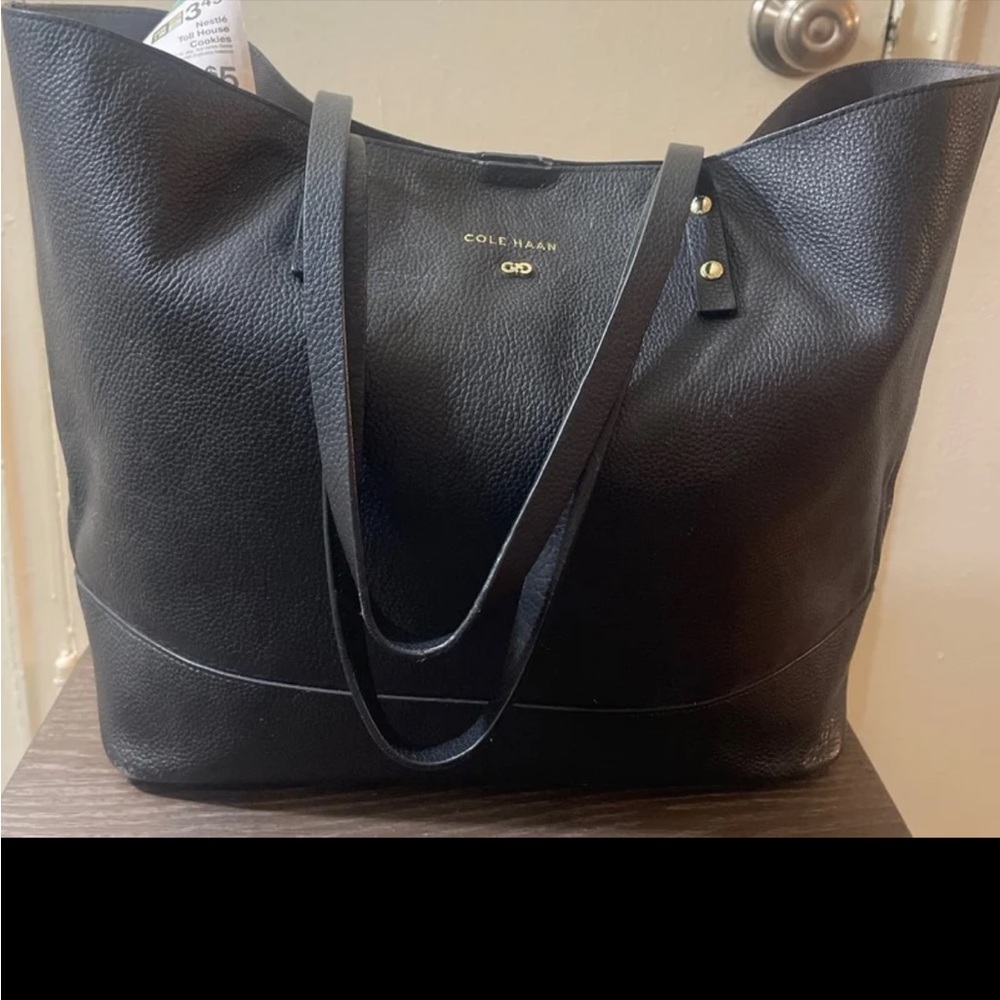 Cole Haan Black Leather Tote Bag